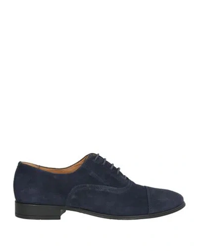 Antica Cuoieria Man Lace-up Shoes Midnight Blue Size 9 Leather