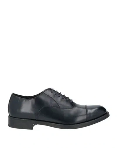 Antica Cuoieria Man Lace-up Shoes Midnight Blue Size 11 Leather In Multi