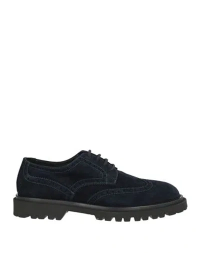 Antica Cuoieria Man Lace-up Shoes Midnight Blue Size 12 Leather