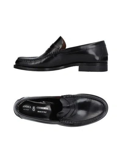 Antica Cuoieria Man Loafers Black Size 8 Soft Leather