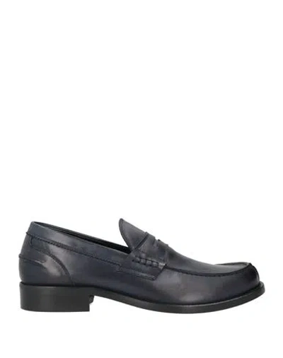 Antica Cuoieria Man Loafers Midnight Blue Size 7 Leather