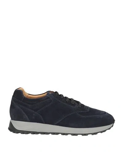 Antica Cuoieria Man Sneakers Midnight Blue Size 9 Leather In Black