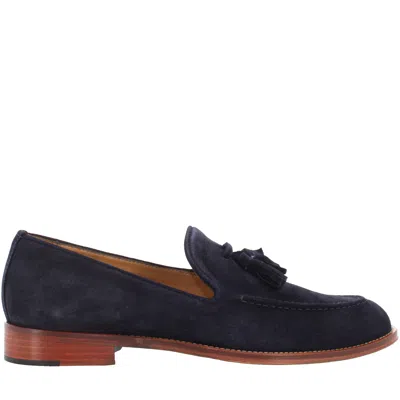 Pre-owned Antica Cuoieria P23us Men's Loafers 22700-c-vl2 Cortina Blue