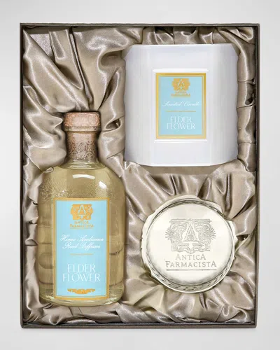 Antica Farmacista Candle And Diffuser Gift Set With Nickel Tray In Multi