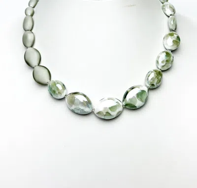 Antica Murrina Women's Murrano Glass Two Toned Necklace In Grey In Gray