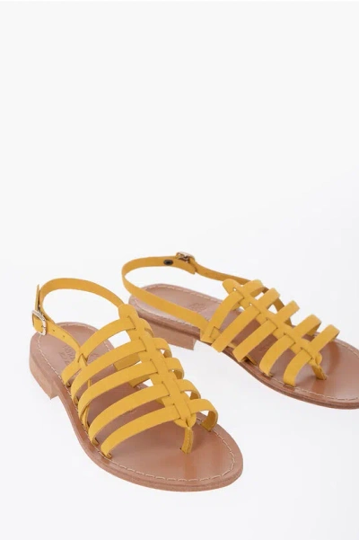 Antichi Romani Leather Ancient Greek Sandals In Yellow