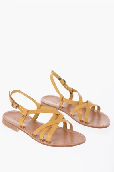 Antichi Romani Leather Ancient Greek Sandals In Gold