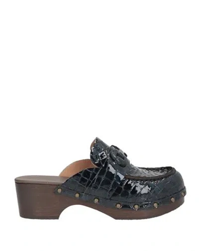 Antidoti Woman Mules & Clogs Midnight Blue Size 8 Leather In Multi