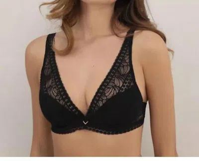 Antigel Boudoir De Filles Atelier Seduction Triangle Demi Cup Padded Bra In Noir