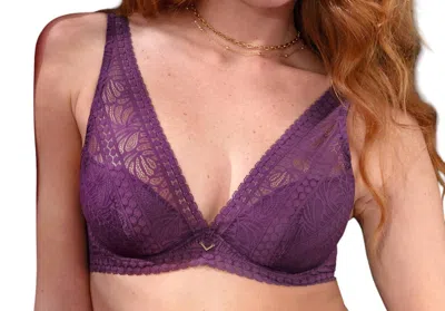 Antigel Boudoir De Filles Atelier Seduction Triangle Demi Cup Padded Bra In Prune Magic In Purple