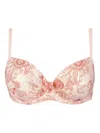 Antigel Boudoir De Filles Douce Extravagance Three Part Seam Bra In Rose In Multi