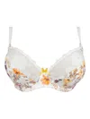 Antigel Boudoir De Filles Jardin Delice Three Part Seam Bra In Yellow/purple In Multi