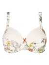 Antigel Boudoir De Filles Liberte En Fleur Three Part Seam Bra In Green/orange In Multi