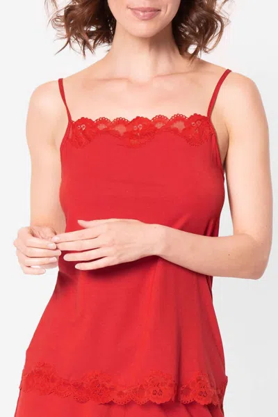 Antigel Boudoir De Filles Simply Perfect Camisole Top In Rouge Capucine