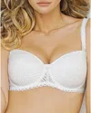 Antigel Boudoir De Filles Three Part Seam Bra In White In White