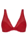 Antigel Boudoir De Filles Women's Padded Demi Cup Bra In Rouge Cherry In Multi