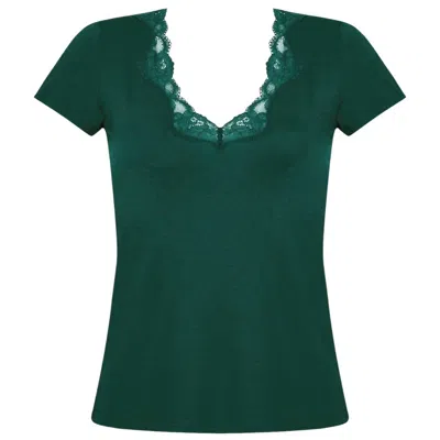 Antigel Boudoir De Filles Women's Simply Perfect Short Sleeve T Shirt In Vert Anglais In Green