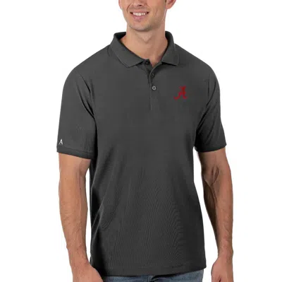 Antigua Anthracite Alabama Crimson Tide Legacy Pique Polo