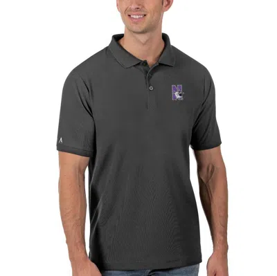 Antigua Anthracite Northwestern Wildcats Legacy Pique Polo