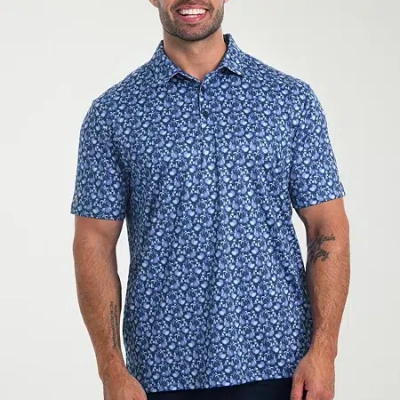 Antigua Aruba Mens Regular Fit Short Sleeve Polo Shirt In Blue