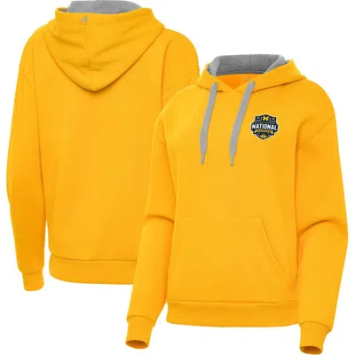 Antigua Basketball National Champions Victory Hoodie In Maize