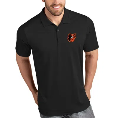 Antigua Black Baltimore Orioles Tribute Polo