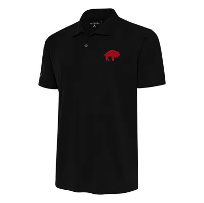 Antigua Black Buffalo Bills Team Logo Throwback Tribute Polo
