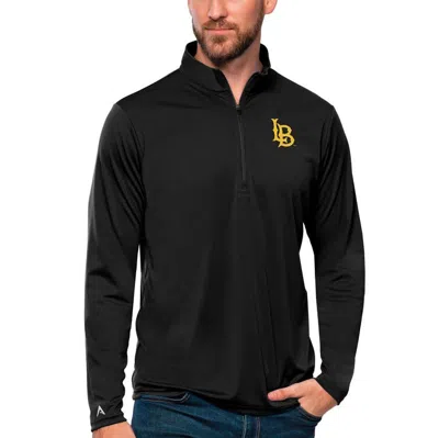 Antigua Black Cal State Long Beach The Beach Tribute Quarter-zip Top