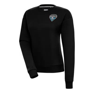 Antigua Black Charlotte Knights Victory Pullover Sweatshirt