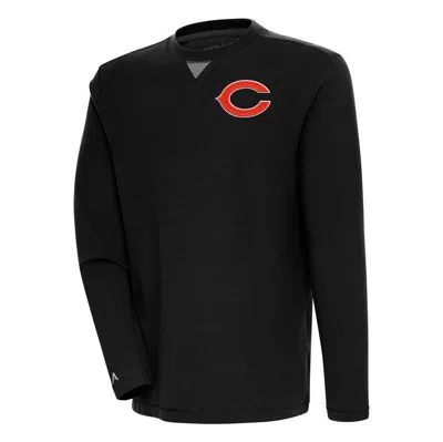 Antigua Black Chicago Bears Flier Bunker Pullover Sweatshirt