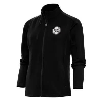 Antigua Black Detroit Pistons Metallic Logo Generation Full-zip Jacket