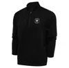 ANTIGUA ANTIGUA BLACK HOUSTON ASTROS METALLIC GENERATION QUARTER-ZIP PULLOVER TOP