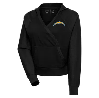 Antigua Black Los Angeles Chargers Point Pullover Hoodie