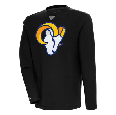 Antigua Black Los Angeles Rams Flier Bunker Pullover Sweatshirt