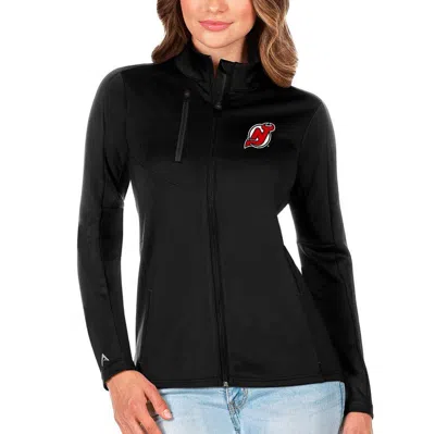 Antigua Black New Jersey Devils Generation Full-zip Pullover Jacket