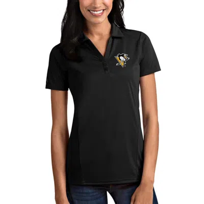 Antigua Black Pittsburgh Penguins Tribute Polo