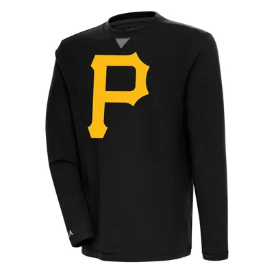 Antigua Black Pittsburgh Pirates Flier Bunker Pullover Sweatshirt