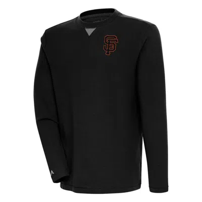 Antigua Black San Francisco Giants Flier Bunker Pullover Sweatshirt