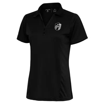 Antigua Black St. Louis City Sc Brushed Metallic Logo Tribute Polo