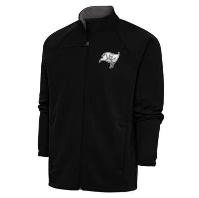 Antigua Black Tampa Bay Buccaneers Metallic Logo Links Full-zip Golf Jacket