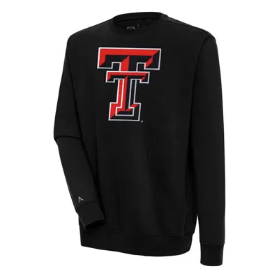 Antigua Black Texas Tech Red Raiders Victory Pullover Sweatshirt