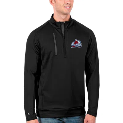 Antigua Black/charcoal Colorado Avalanche Generation Quarter-zip Pullover Jacket