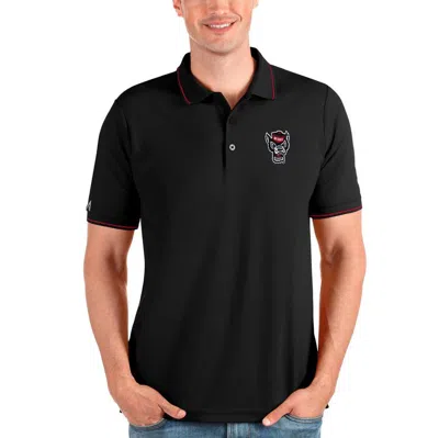 Antigua Black/red Nc State Wolfpack Affluent Polo