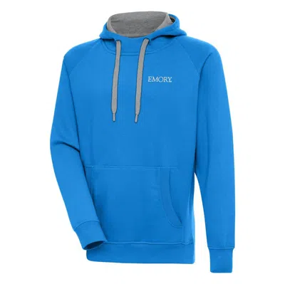 Antigua Blue Emory Eagles Victory Pullover Hoodie