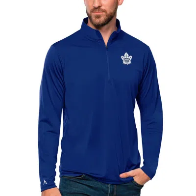Antigua Blue Toronto Maple Leafs Tribute Quarter-zip Pullover Top