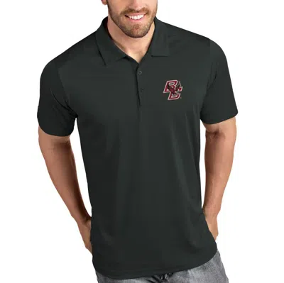 Antigua Boston College Eagles  Tribute Polo In Charcoal