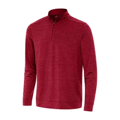 Antigua Bright 1/4 Zip Mens Lightweight Track Jacket In Red