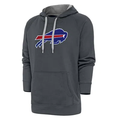 Antigua Charcoal Buffalo Bills Victory Chenille Pullover Hoodie