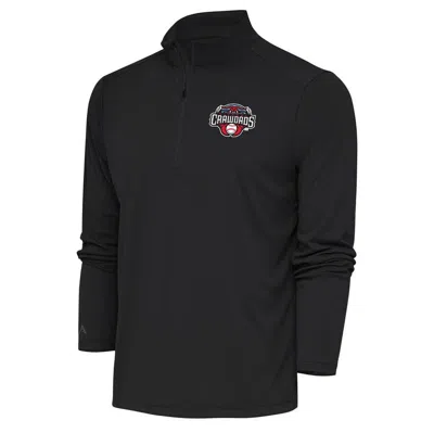 Antigua Charcoal Hickory Crawdads Tribute Quarter-zip Pullover Top