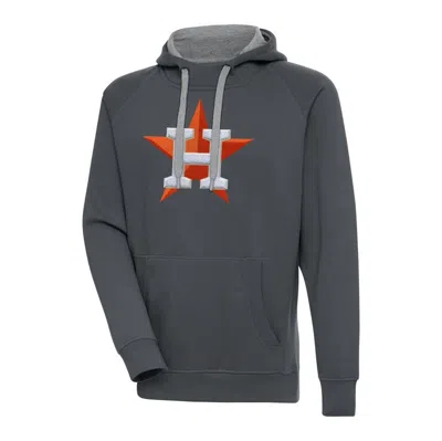 Antigua Charcoal Houston Astros Victory Chenille Pullover Hoodie